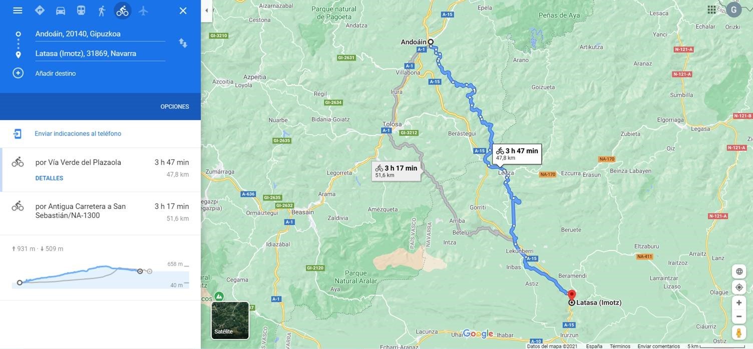 Google maps rutas online bicicleta